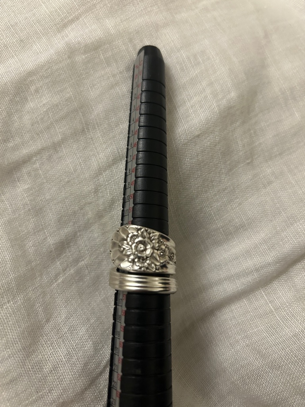 Floral Dome Spoon ring Silver Women's Ring - Silver Plated